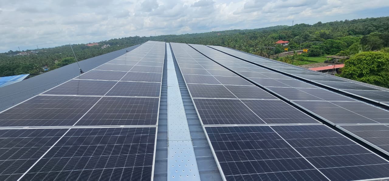 Rooftop solar panel installation in Kannur